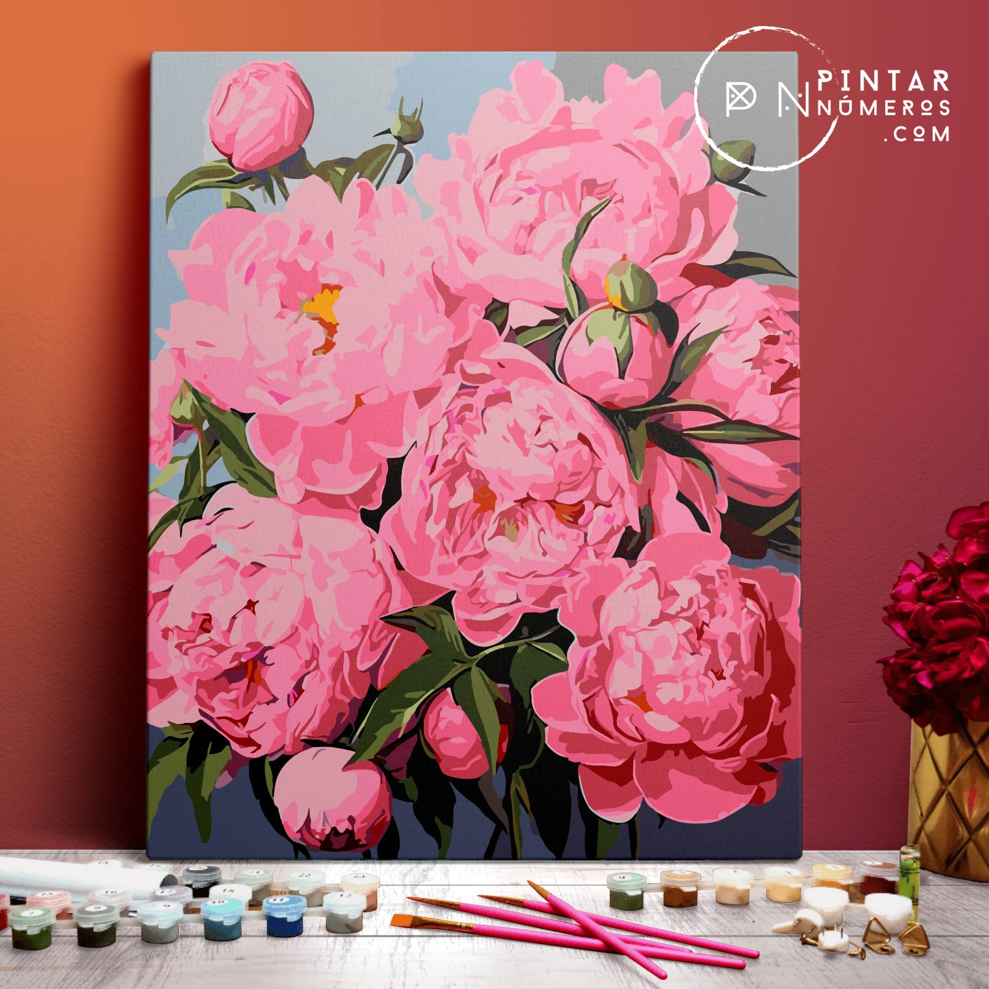 Cuadro Mujer con flor blanca - Pintar Números® – Pintar Números®, image size:2000x2000