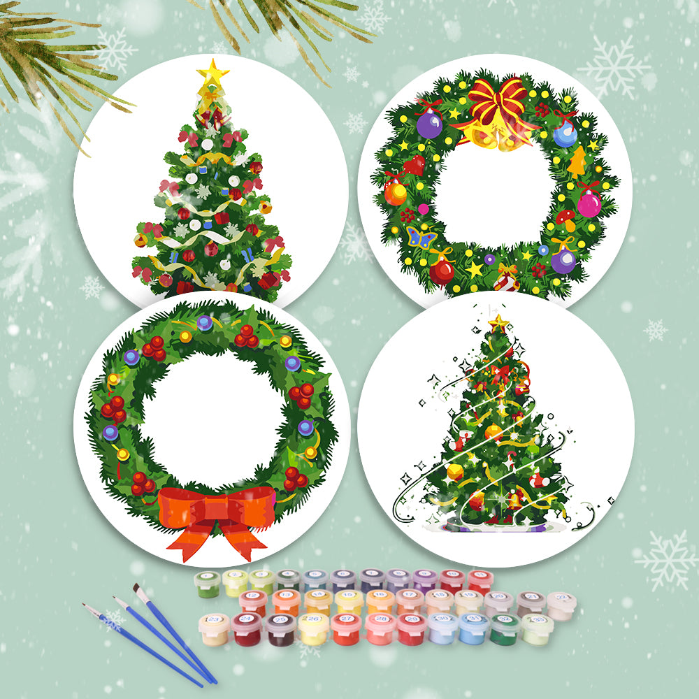 Set 4 Manteles Individuales -  Árboles navidad