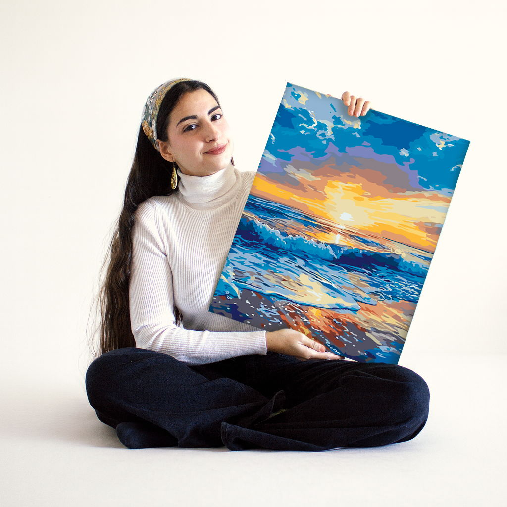 Amanecer en el mar -  Pintar Números