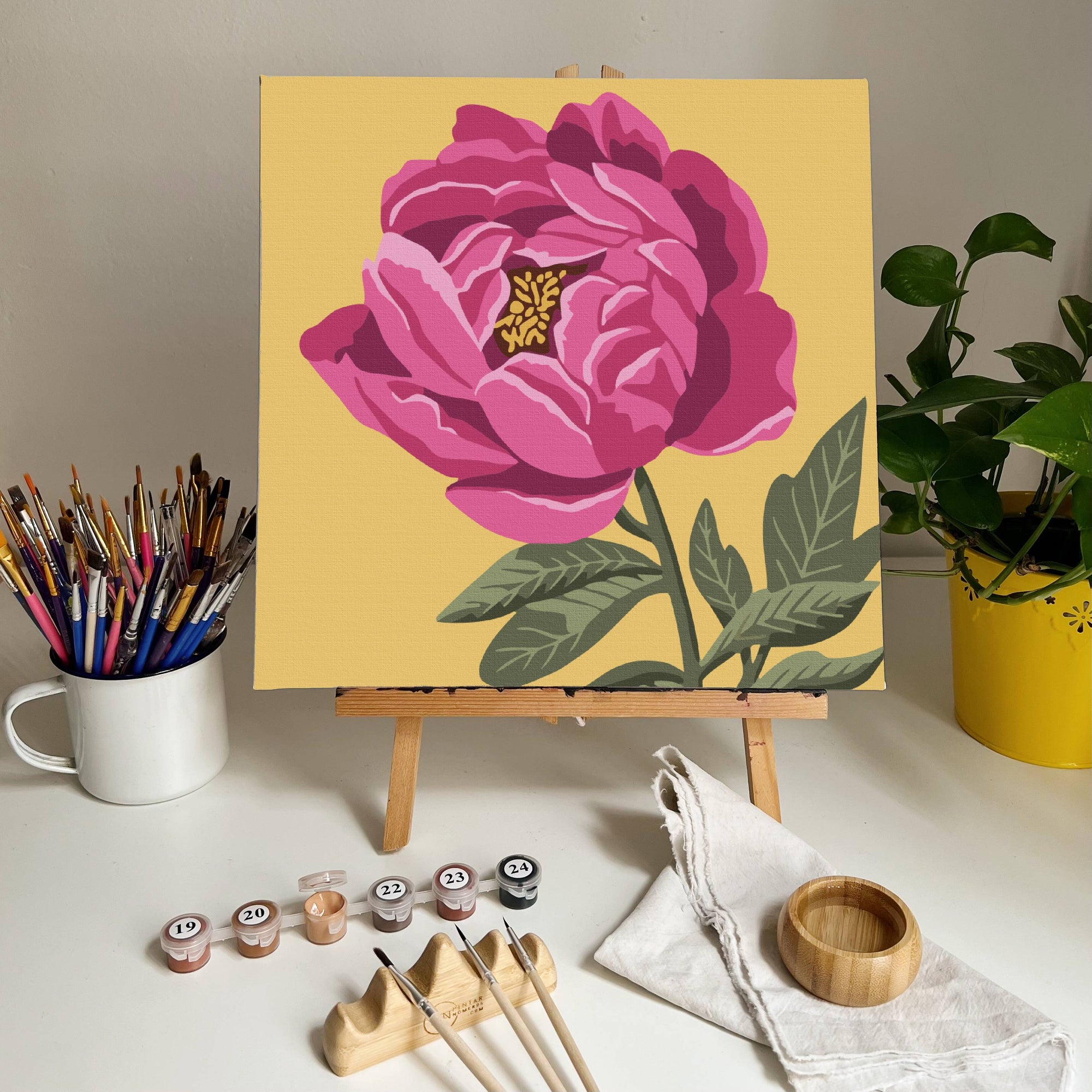 Flor rosa -  Pintar Números®