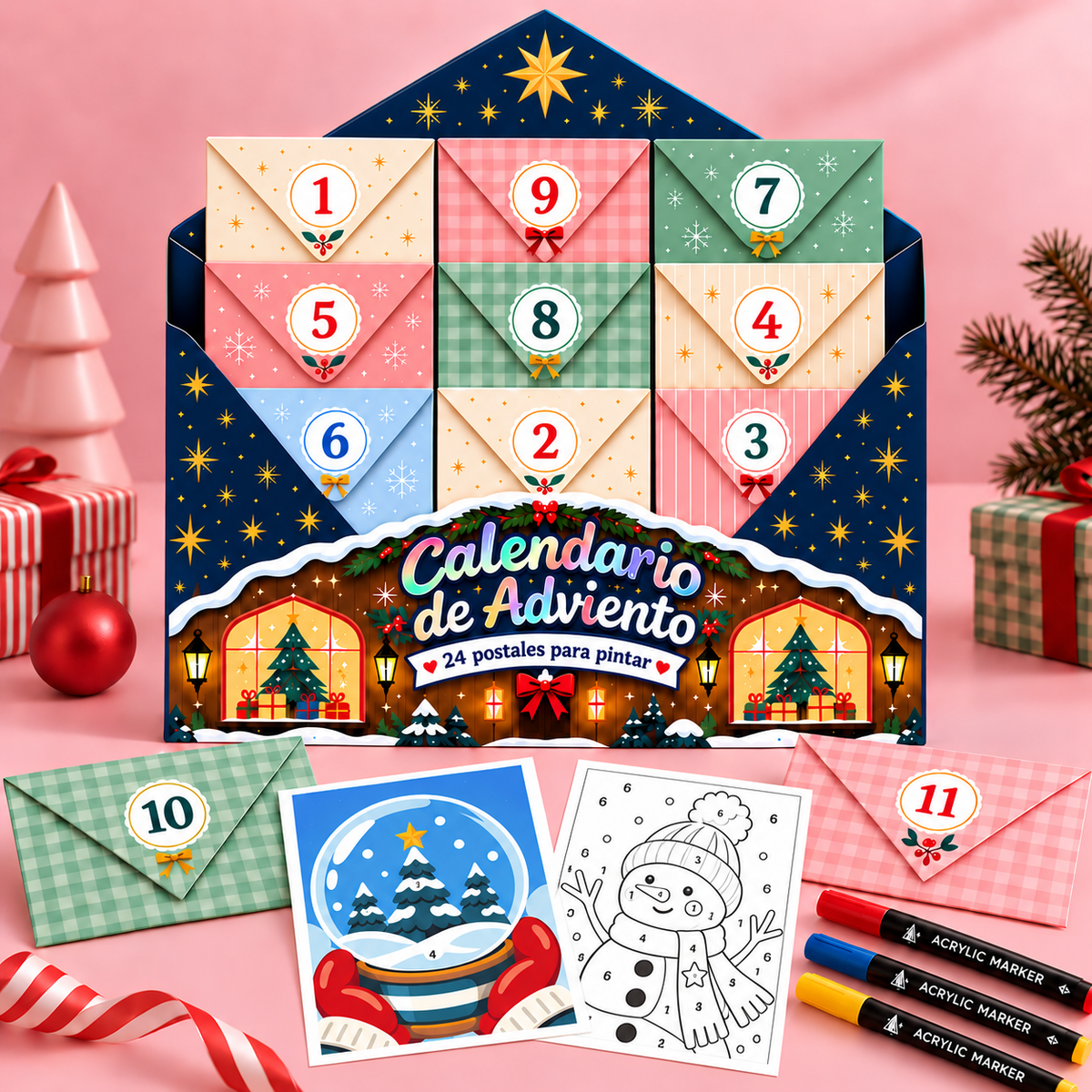 Calendario de Adviento · 24 Días para Pintar la Navidad