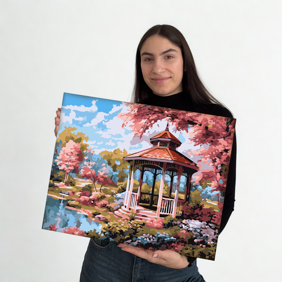 Gazebo no lago  -  Pintar Números®