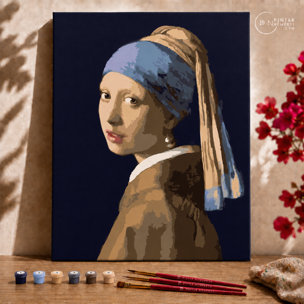 Moça com Brinco de Pérola, de Johannes Vermeer  - Pintar Números®