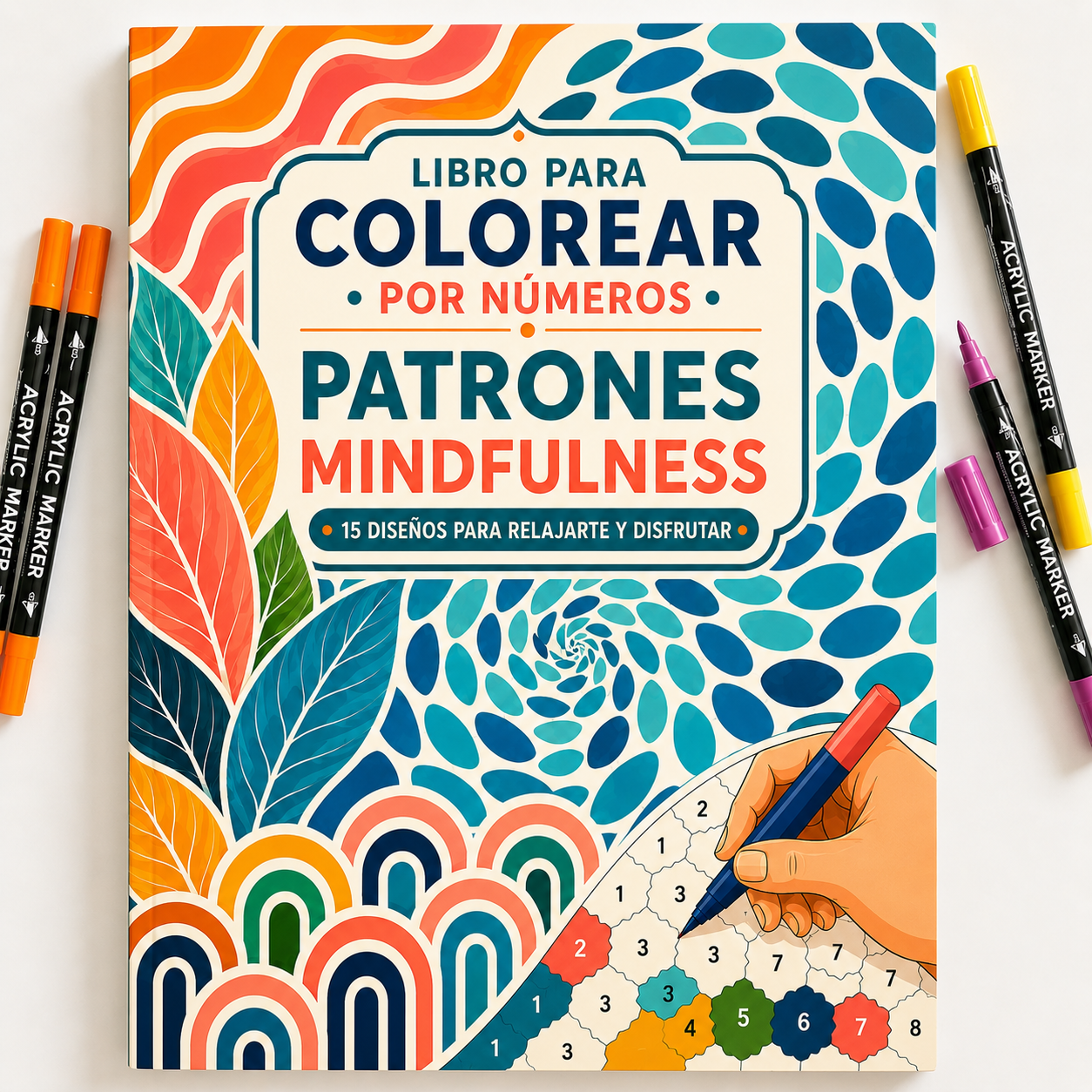 Libro Pintar Números  - Patrones Mindfulness