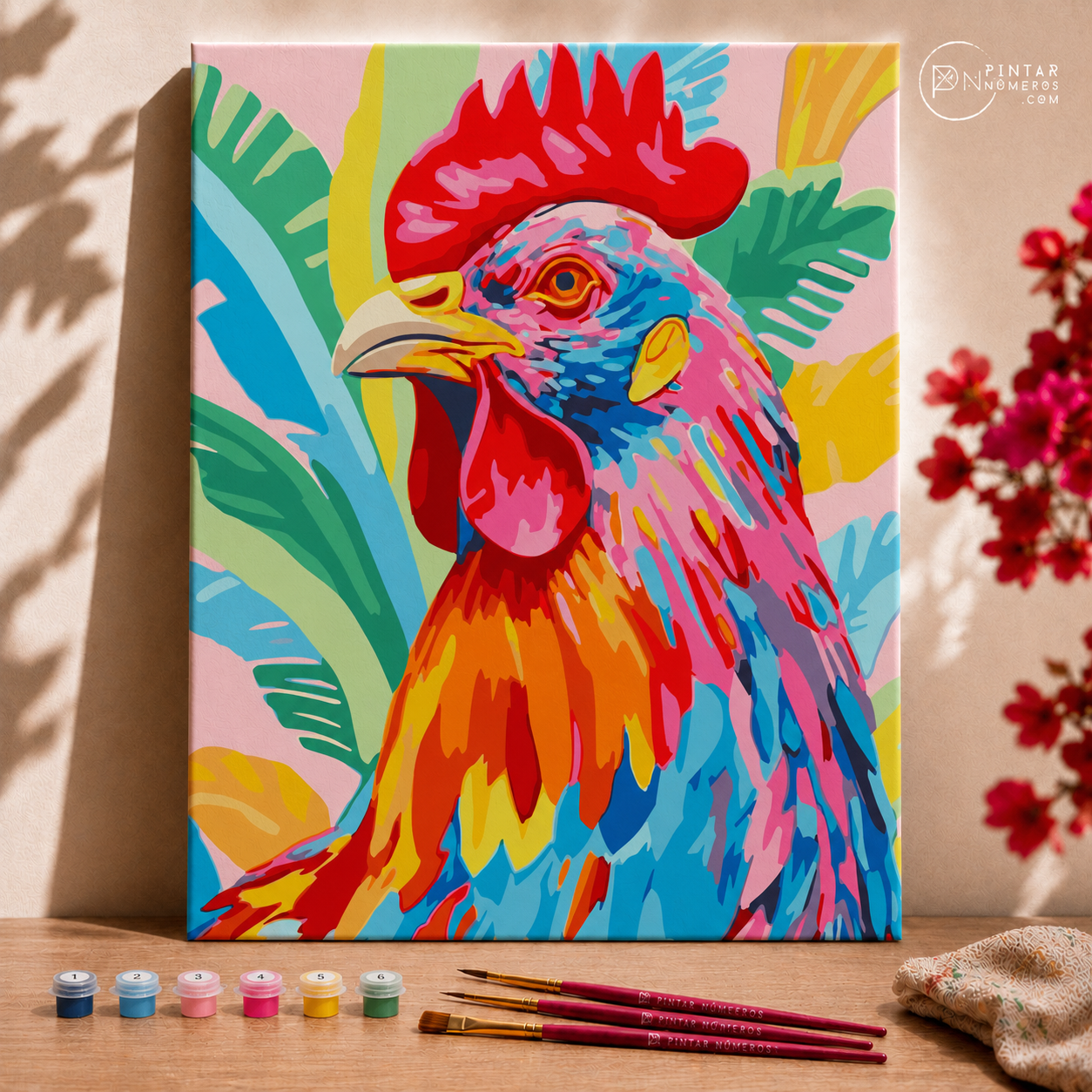 Gallo colorido - Pintar Números®