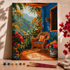 Terraço com flores  - Pintar Números®