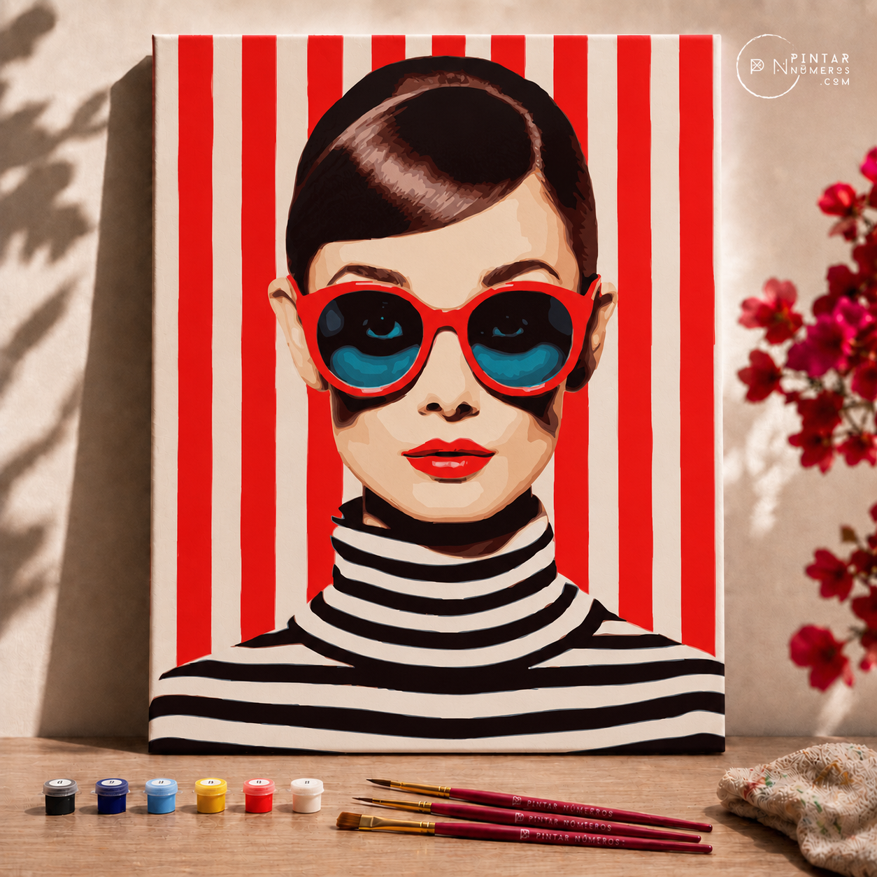 Audrey Hepburn Rojo - Pintar Números®