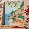 Ilustração de vila costeira  -  Pintar Números