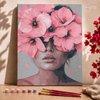 Mulher de flores rosas  -  Pintar Números