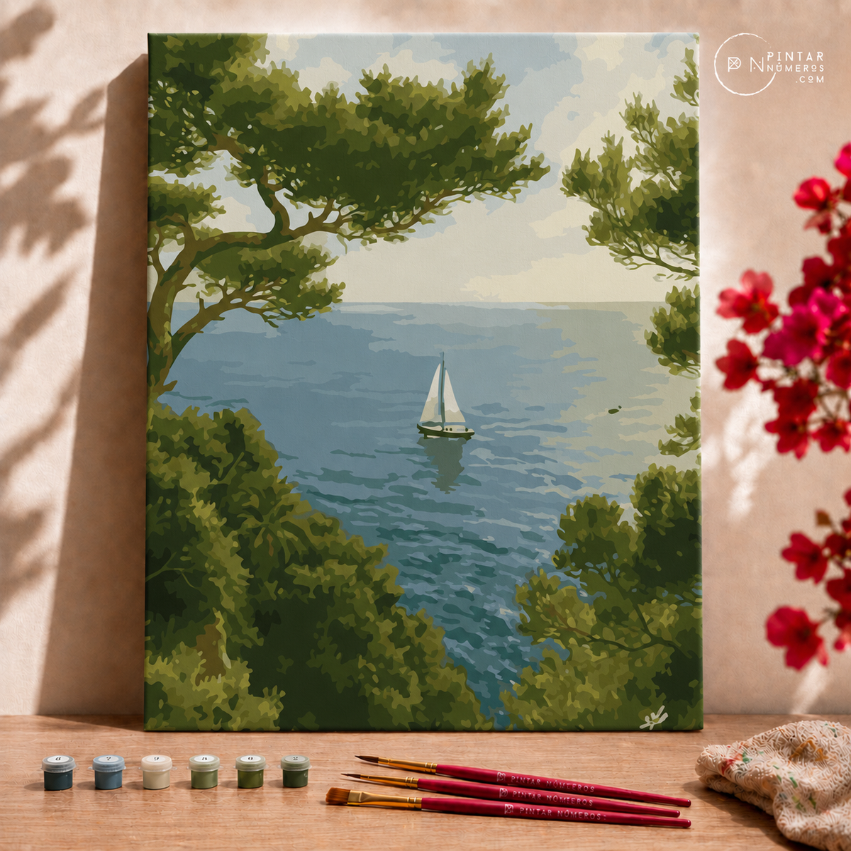 Sailboat at sea  - Pintar Números®