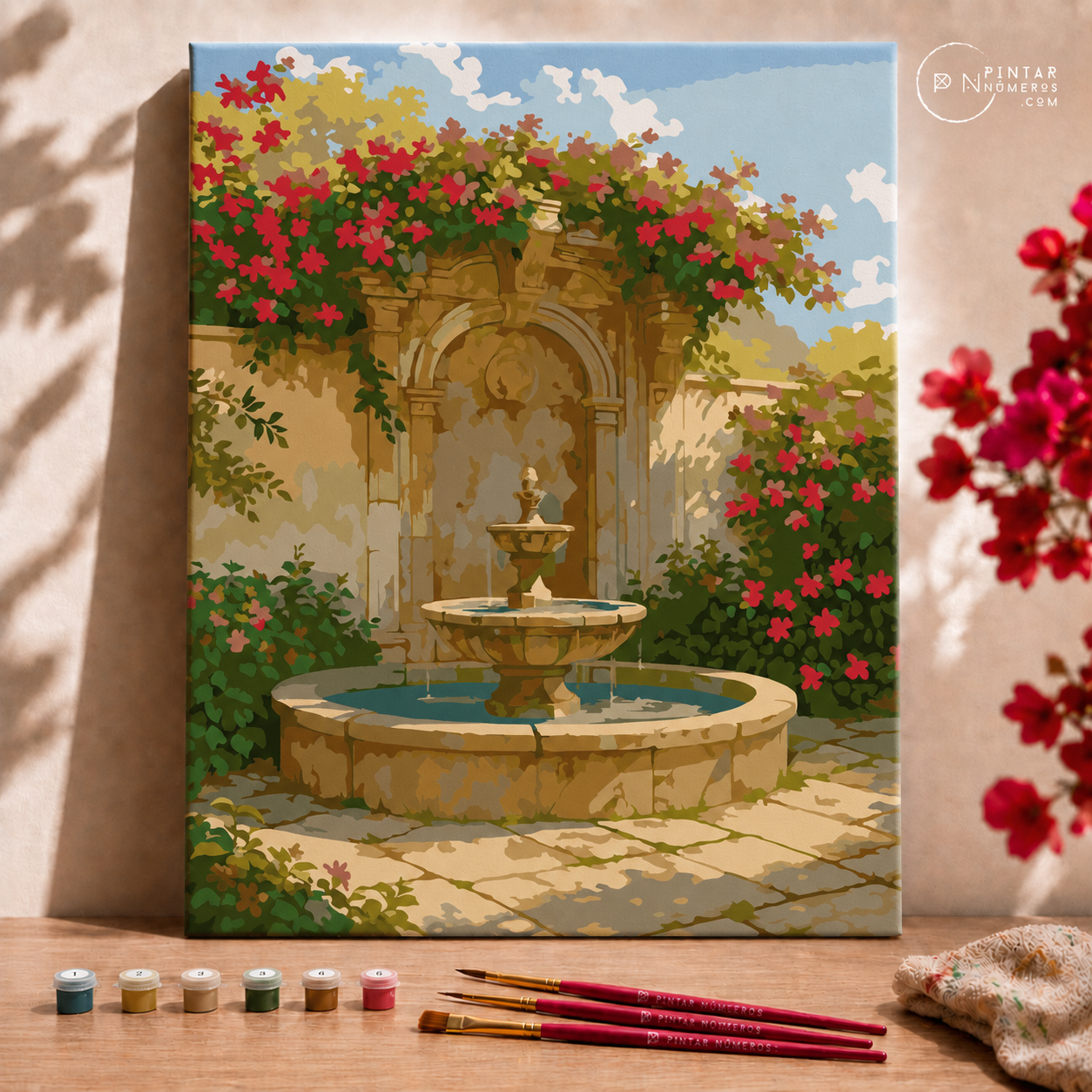 Fonte floral  -  Pintar Números