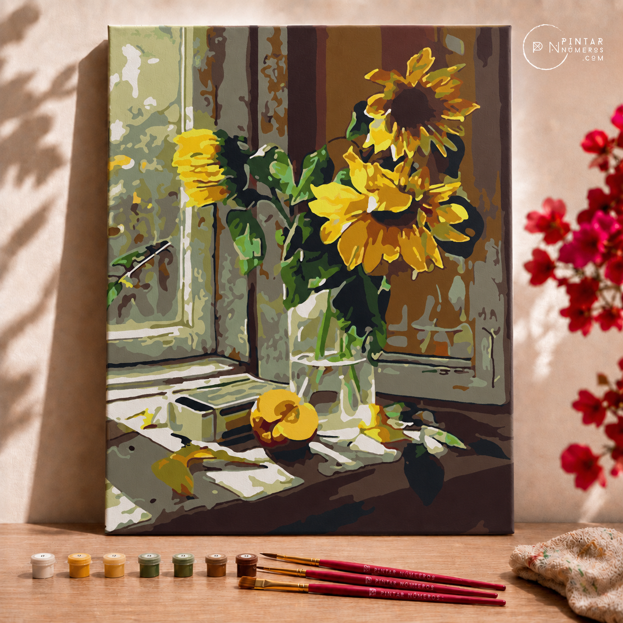 Girassóis na janela  - Pintar Números®