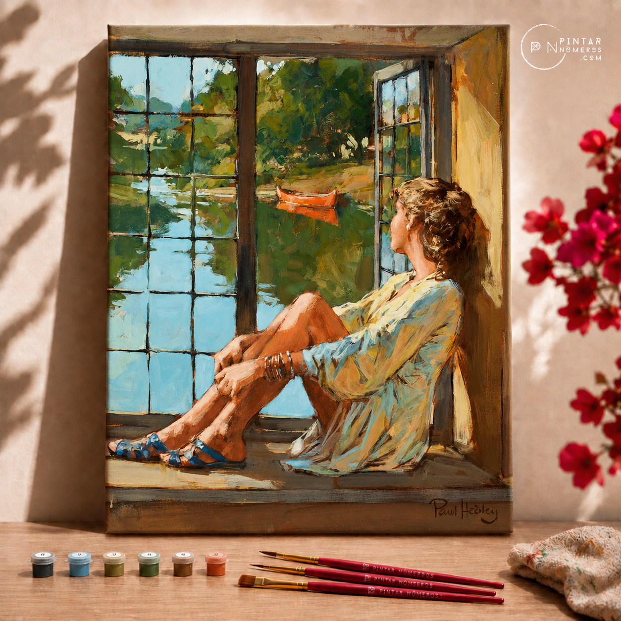Mujer en la Ventana de Paul Hadley - Pintar Números®