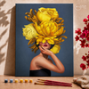 Mulher com flor amarela  -  Pintar Números®