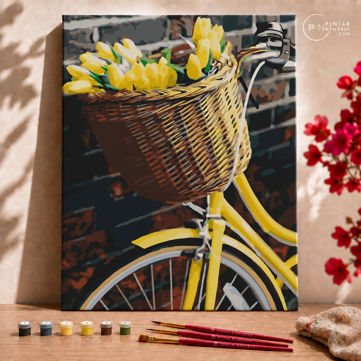Bicicleta com tulipas -  Pintar Números®