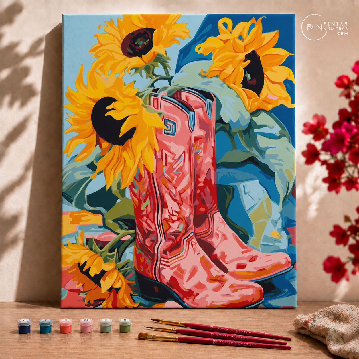 Botas y Girasoles -  Pintar Números®