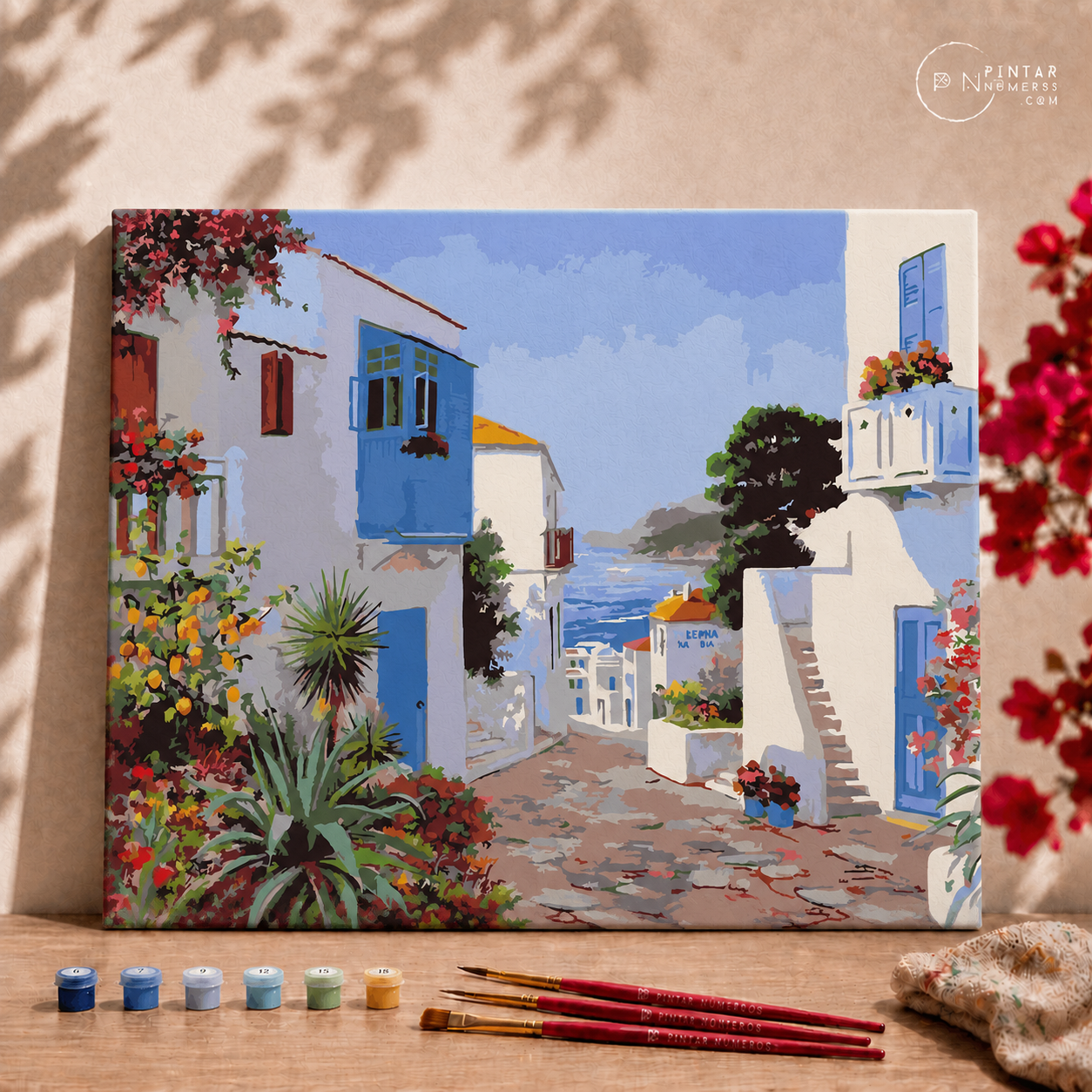 Pueblo mediterráneo - Pintar Números®