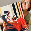 Woman reading in colors   -  Pintar Números®