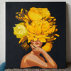 Mulher com flor amarela  -  Pintar Números®