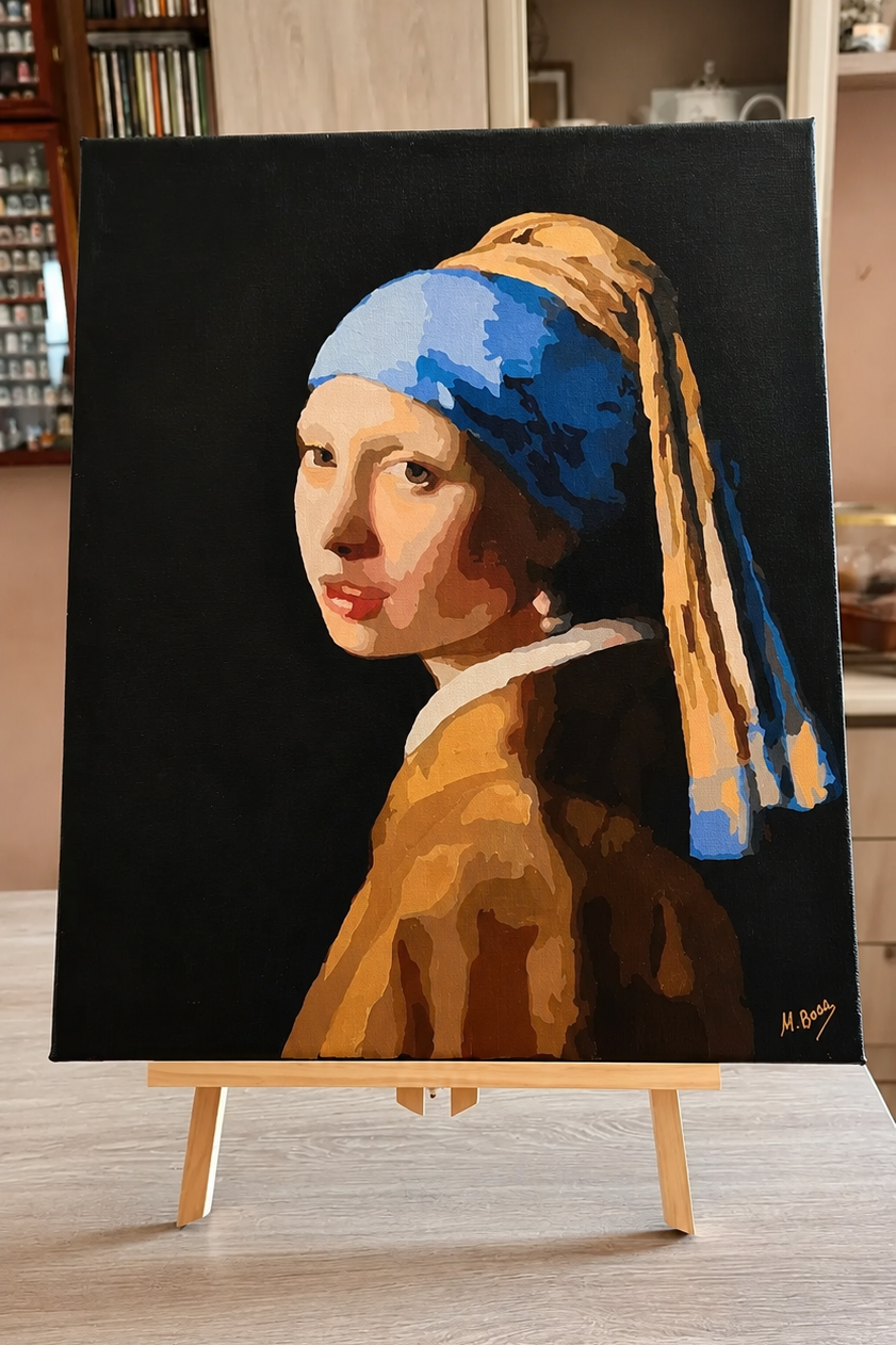 Moça com Brinco de Pérola, de Johannes Vermeer  - Pintar Números®