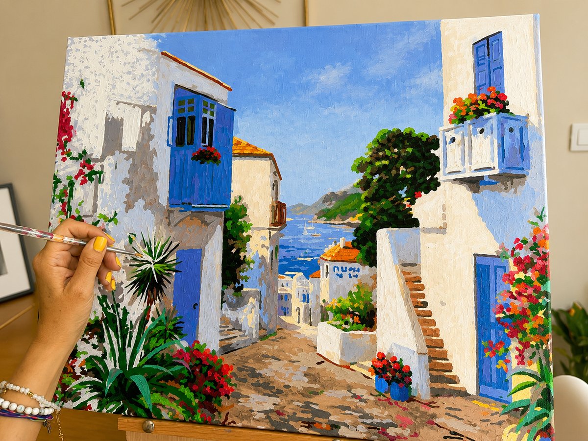 Cidade mediterrânea  - Pintar Números®