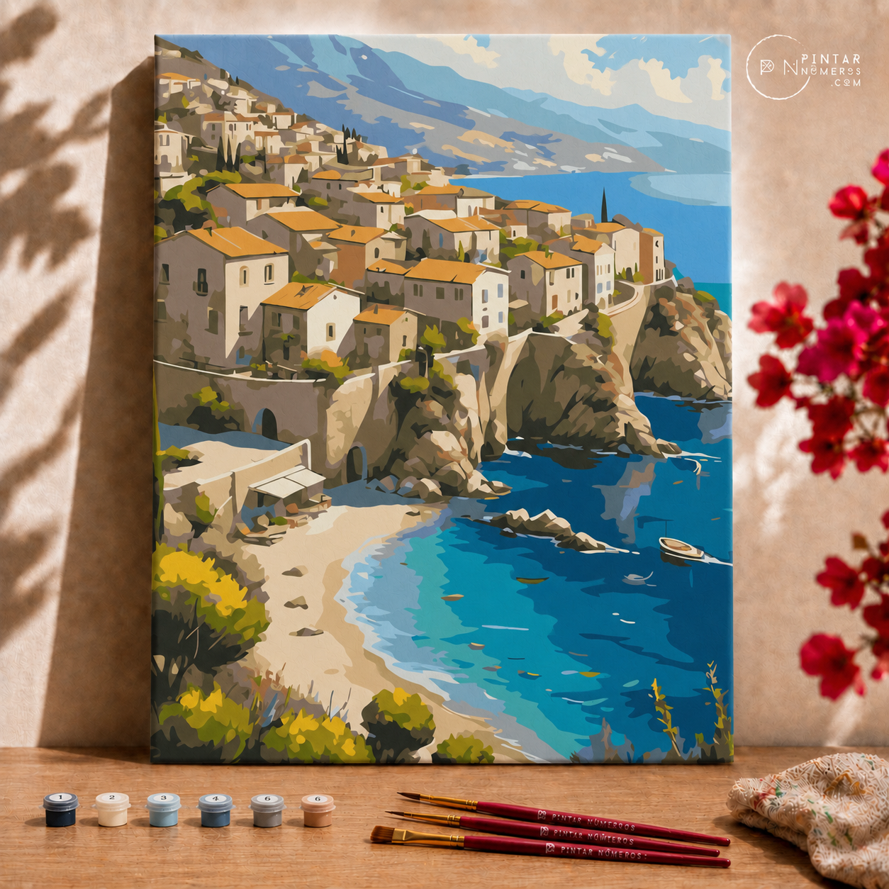 Village on the cliff  -  Pintar Números®