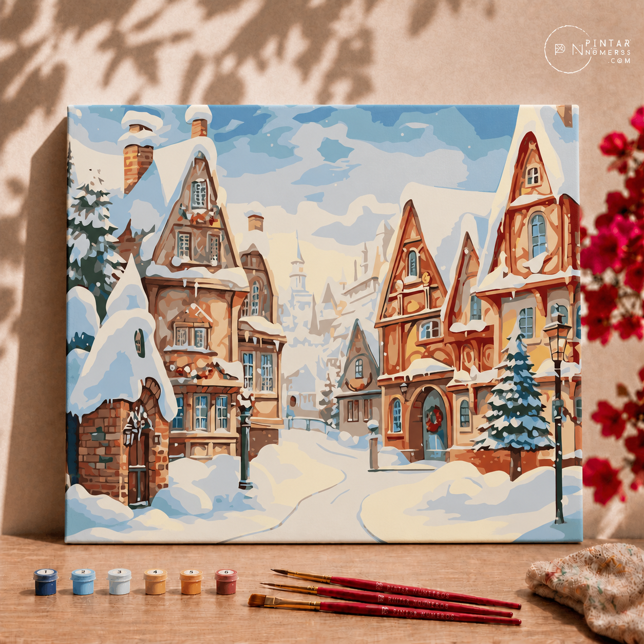 Village at Christmas  -  Pintar Números®