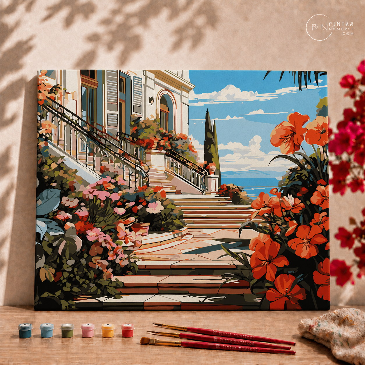 Escadaria com vista para o mar  -  Pintar Números®