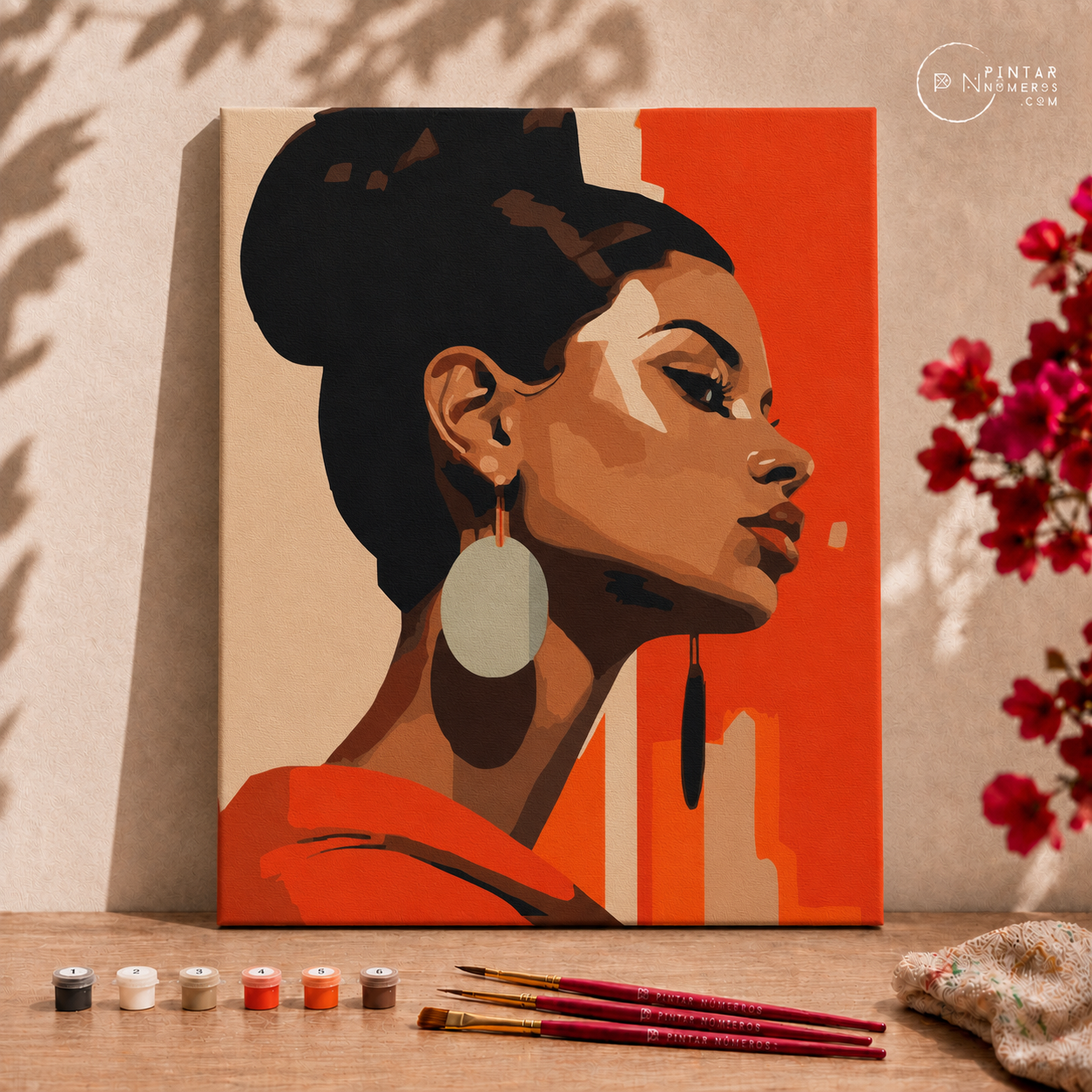 Woman in red  -  Pintar Números®