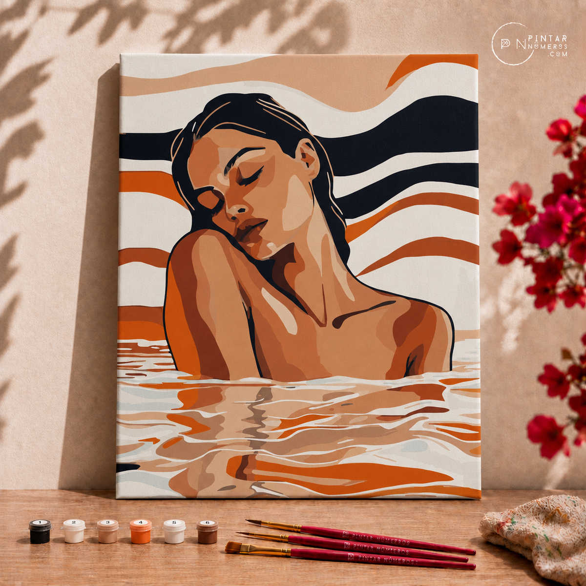 Mulher na água  -  Pintar Números®