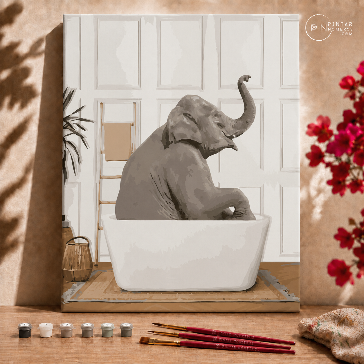 Elefante en la bañera - Pintar Números®