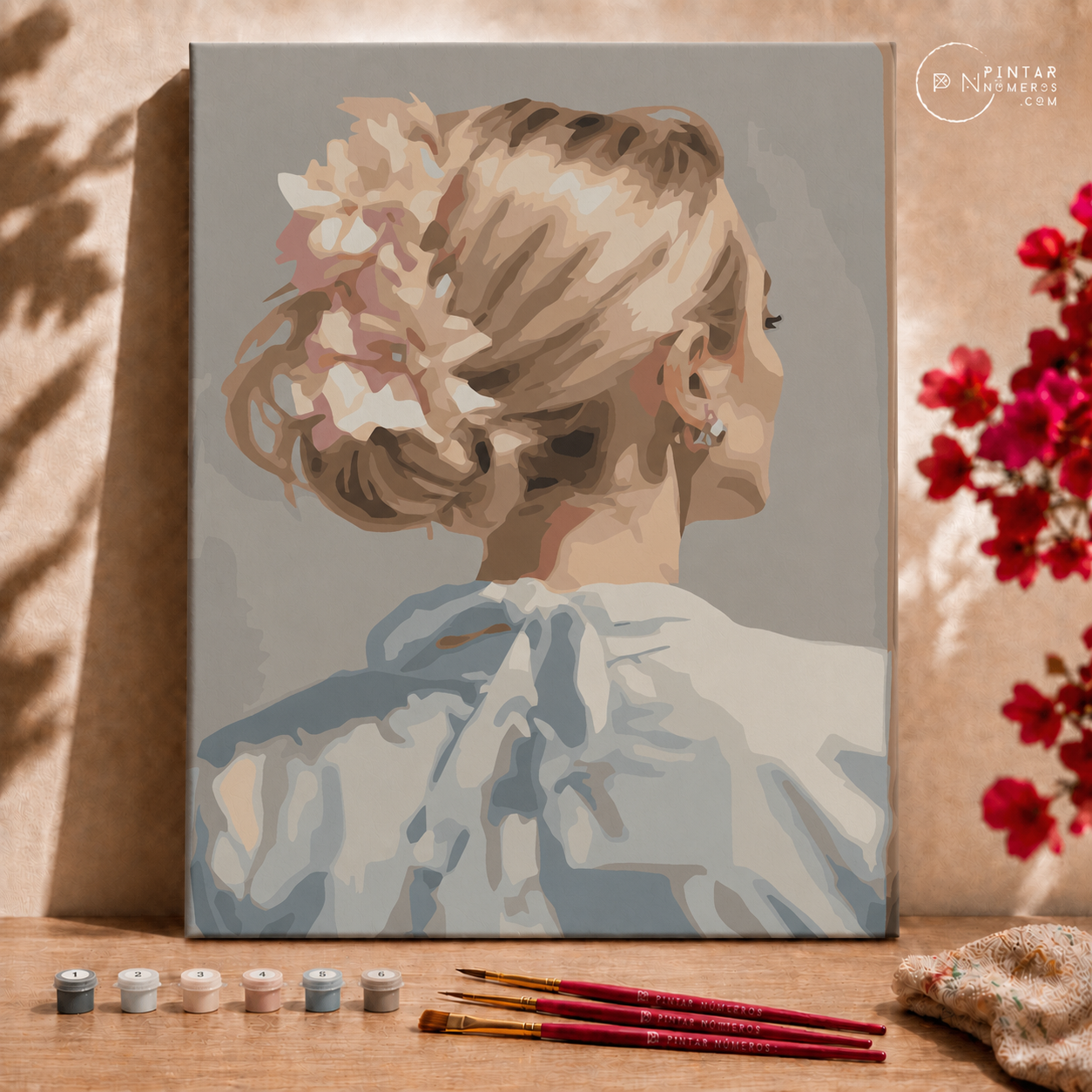 Flores no cabelo  - Pintar Números®