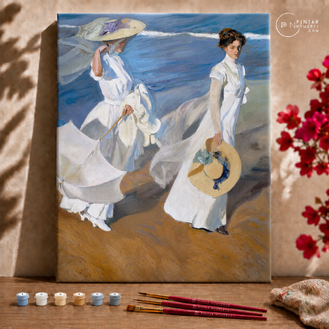 Caminhada à beira-mar por Joaquin Sorolla  - Pintar Números®