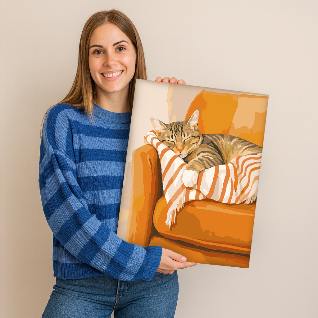 Gato sonolento  - Pintar Números®