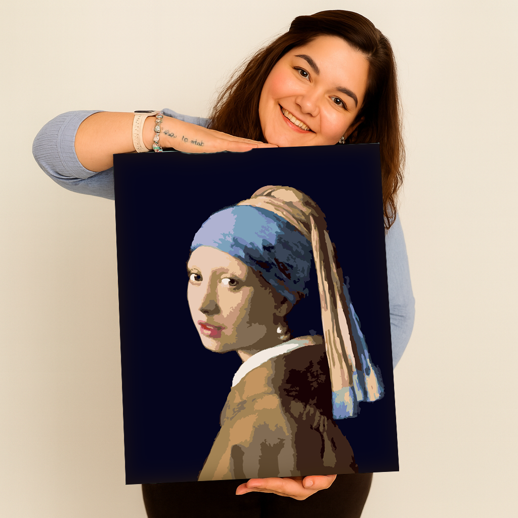 Moça com Brinco de Pérola, de Johannes Vermeer  - Pintar Números®