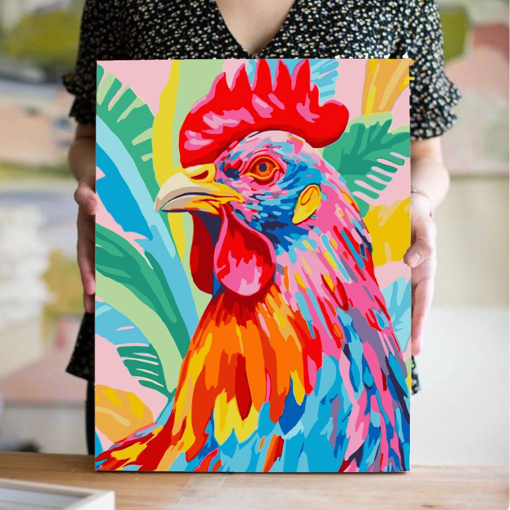 galo colorido  - Pintar Números®