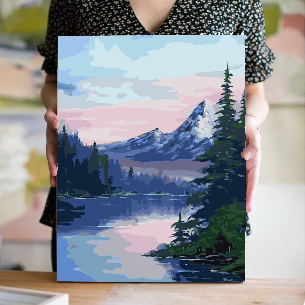 Amanecer en el bosque -  Pintar Números