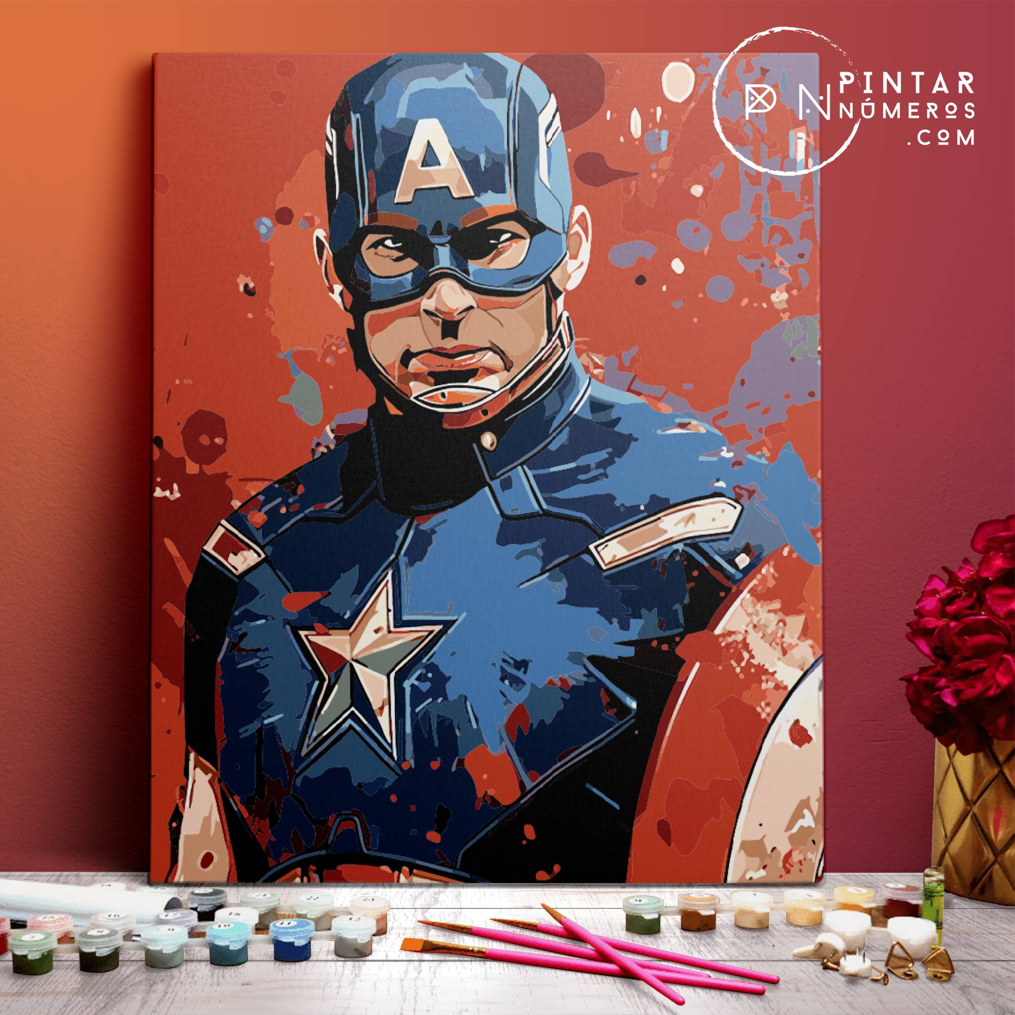 Capitan America, Marvel - Pintar Números
