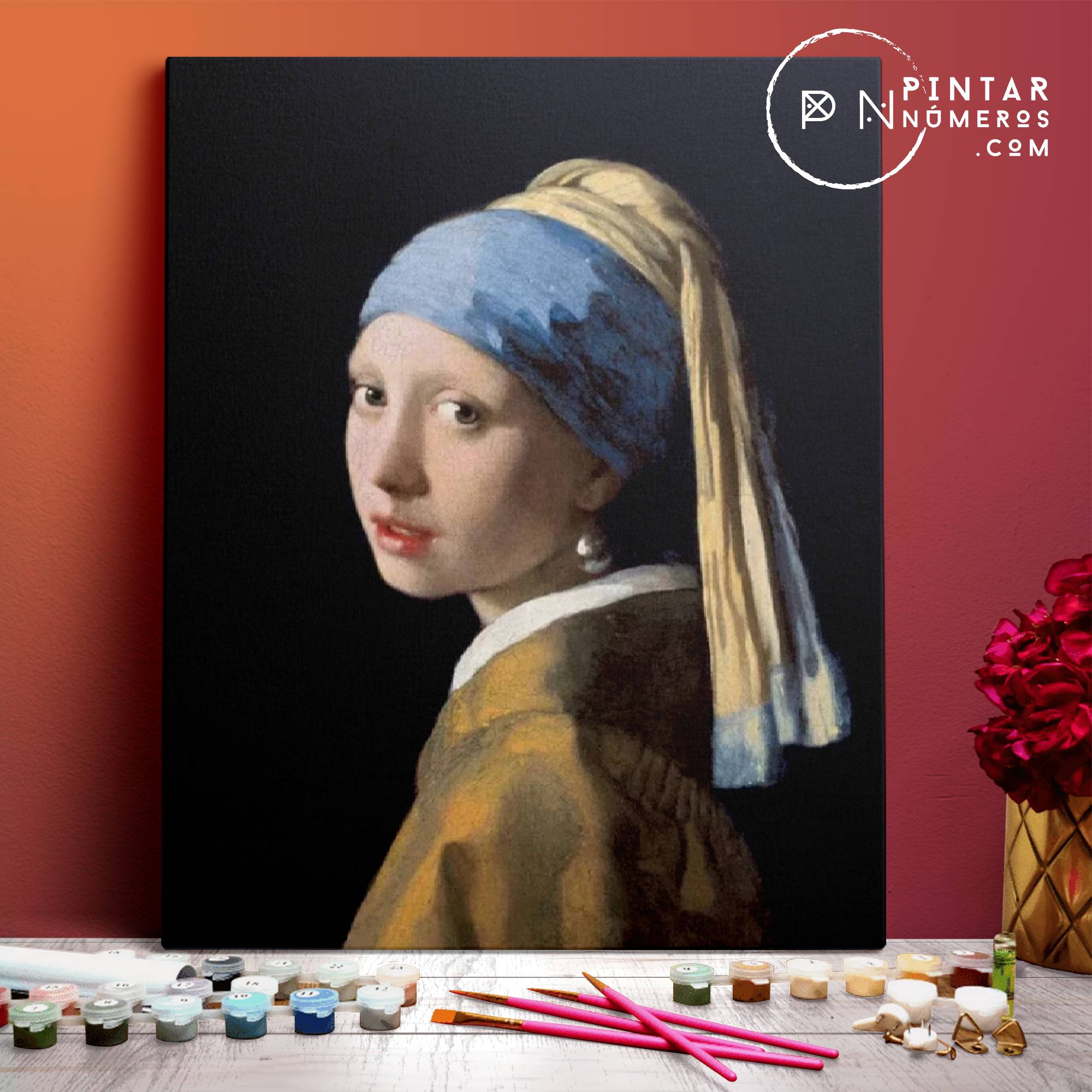 Joven de la perla de Johanes Vermeer - Pintar Números®