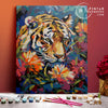 Tiger among flowers - Pintar Números®