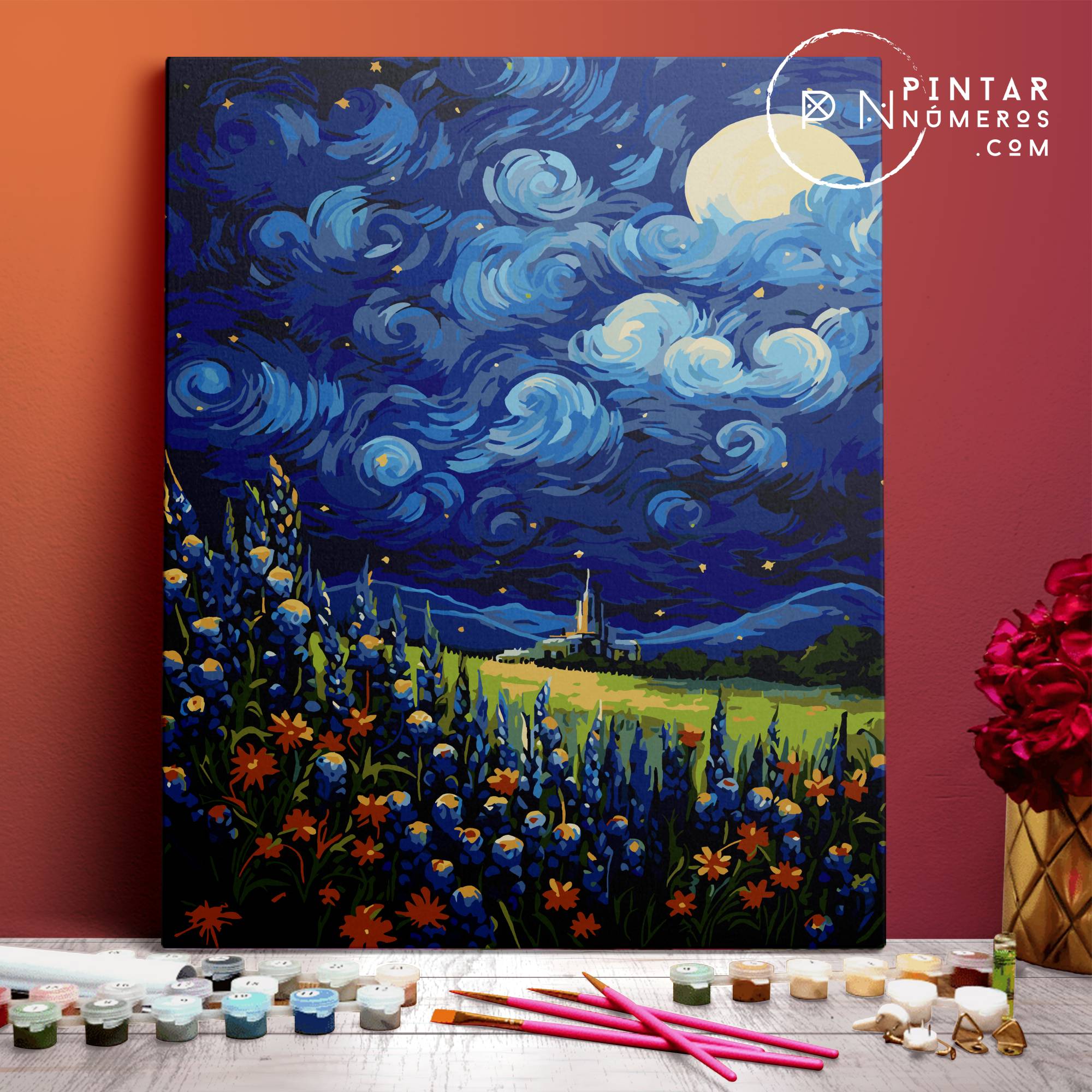 Van Gogh style night landscape Paint Numbers® Pintar Números®