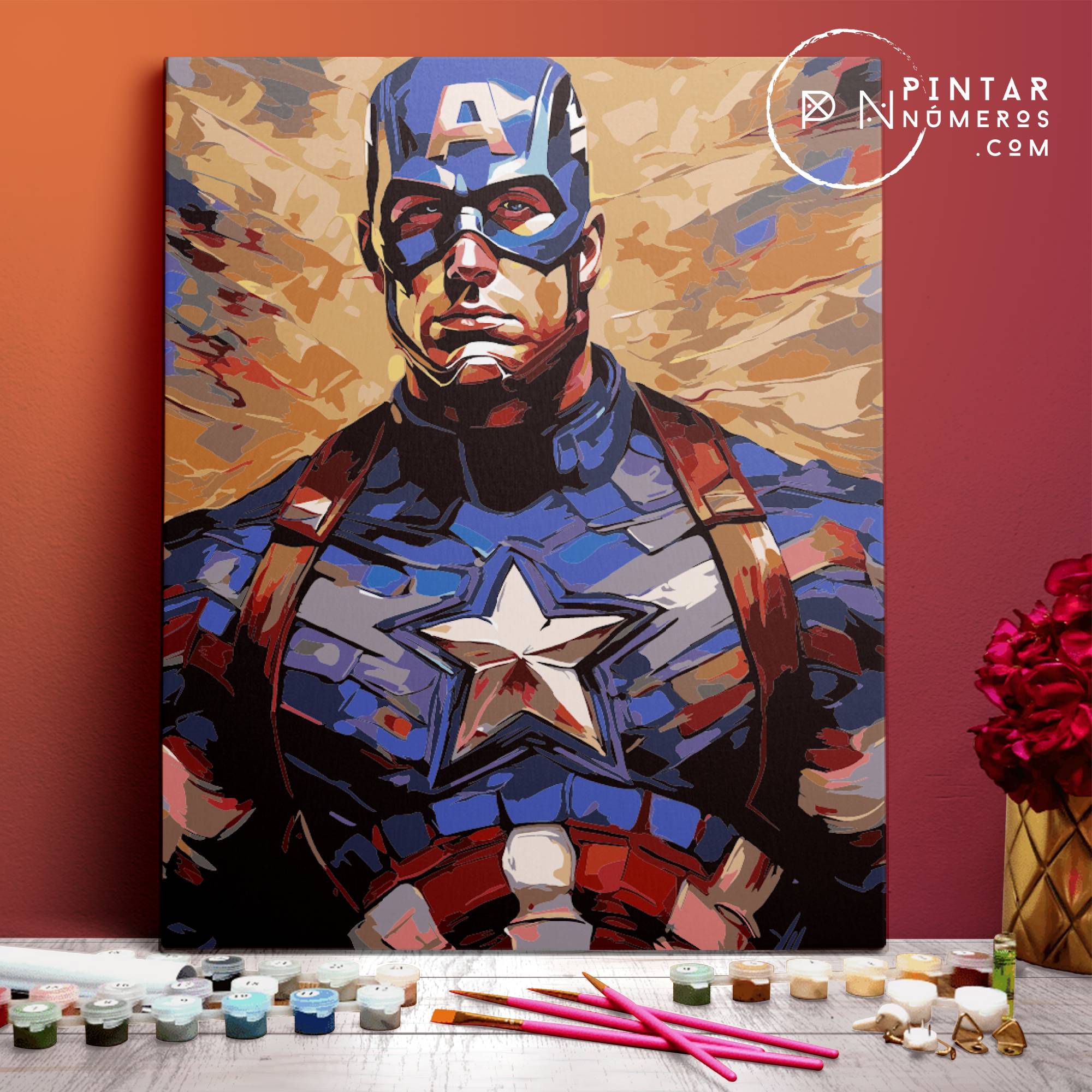 Capitan America II, Marvel - Pintar Números
