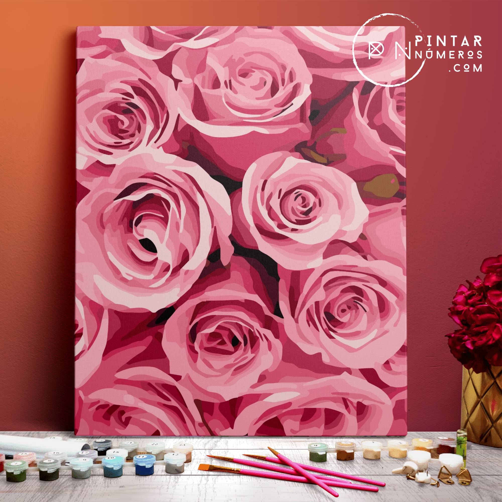 Pink Roses - Pintar Números®