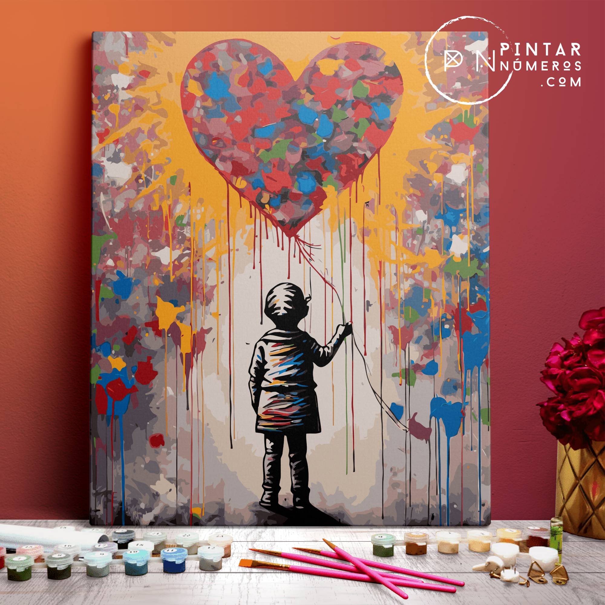 The Boy with the Colorful Balloon - Paint by Numbers®