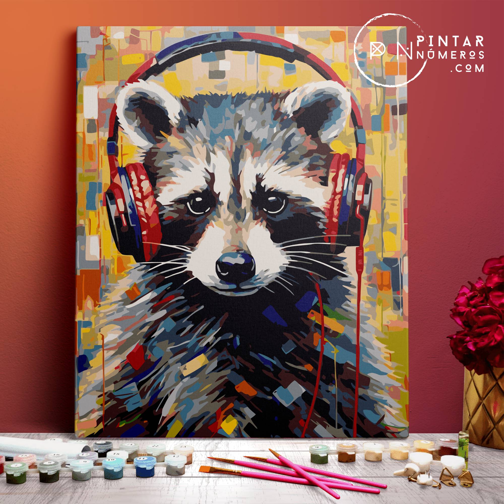 Funny Raccoon  -  Pintar Números®