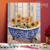 Sunflowers in the bathtub - Pintar Números®
