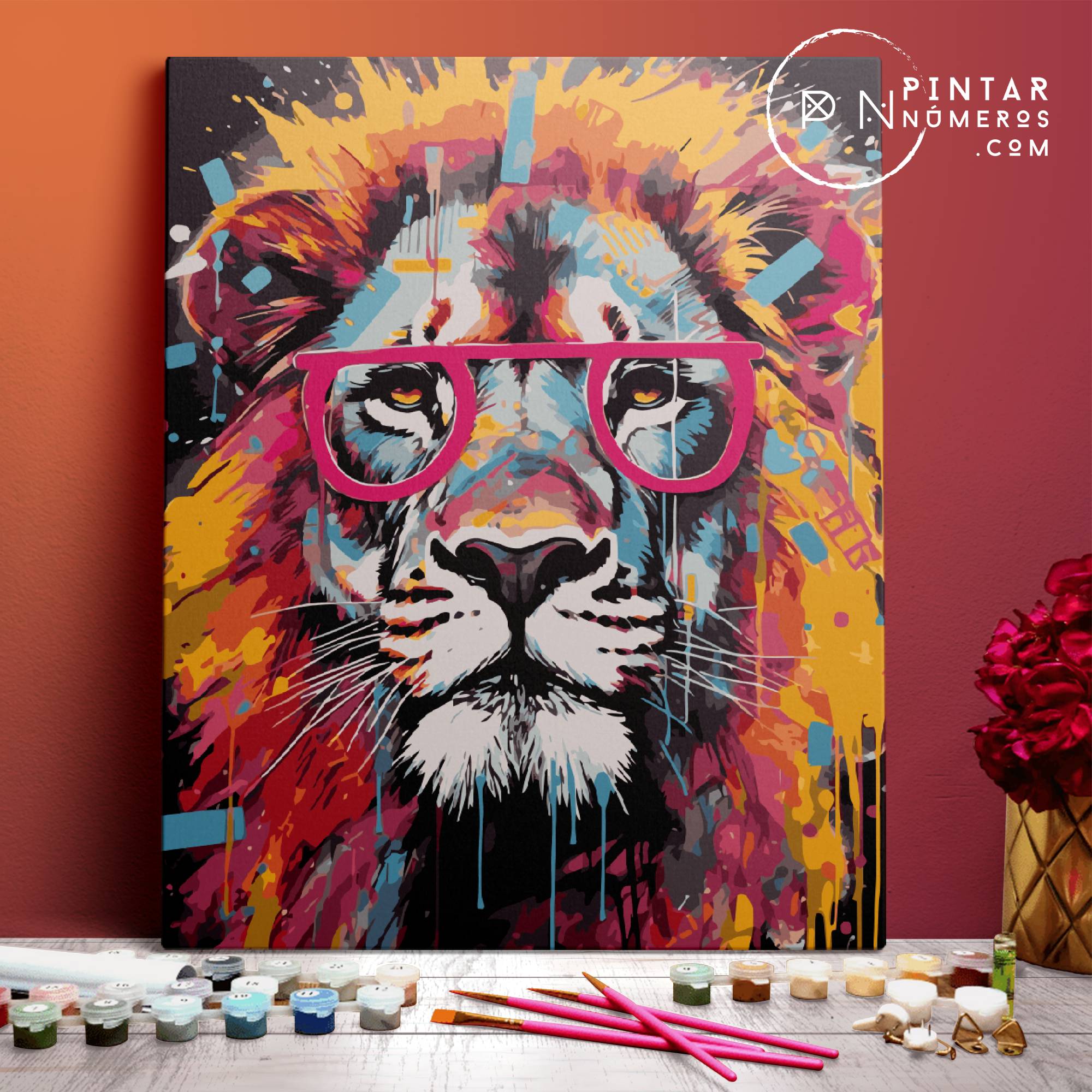 Lion with glasses - Paint by Numbers® 