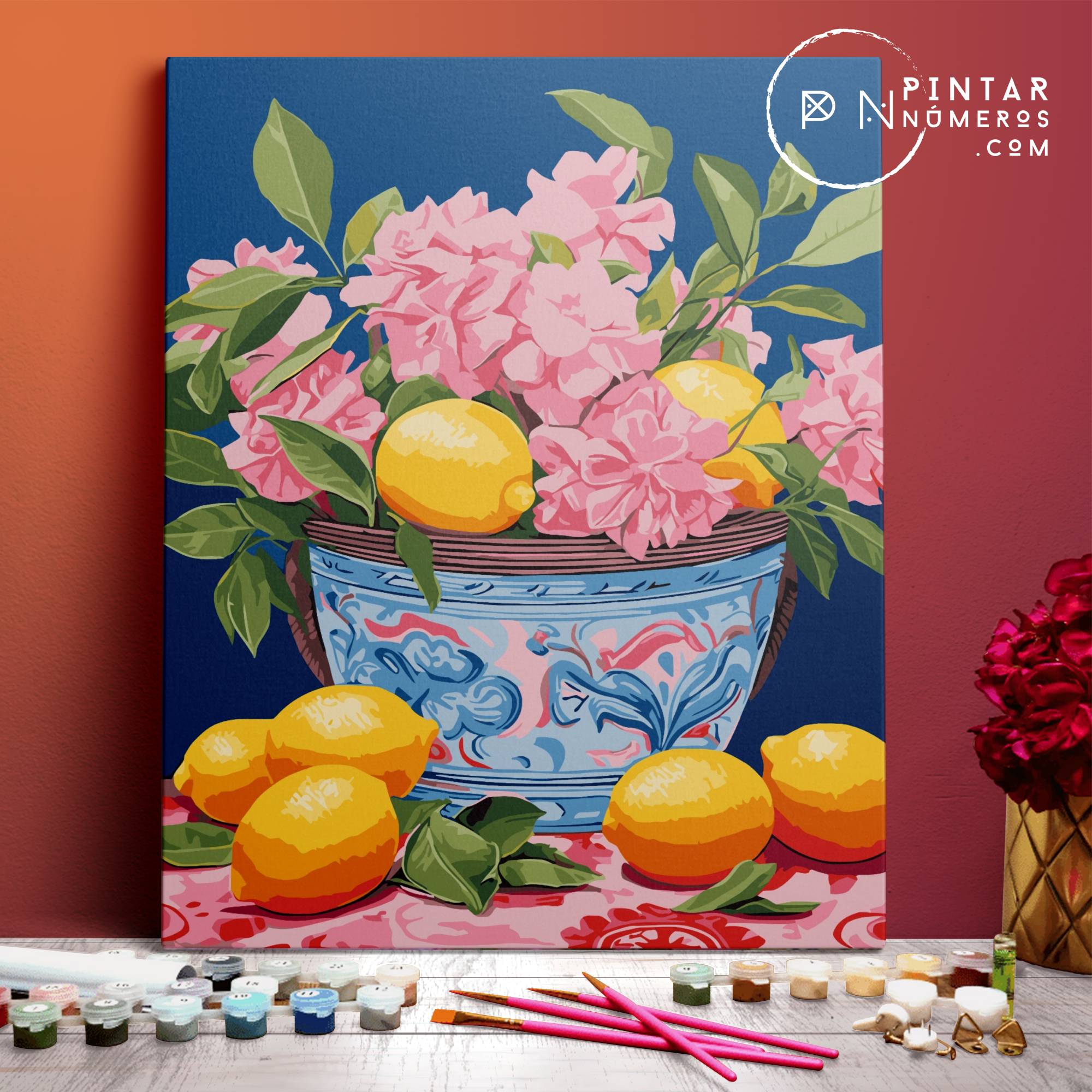 Blumen und Zitronen – Pintar Numeros®