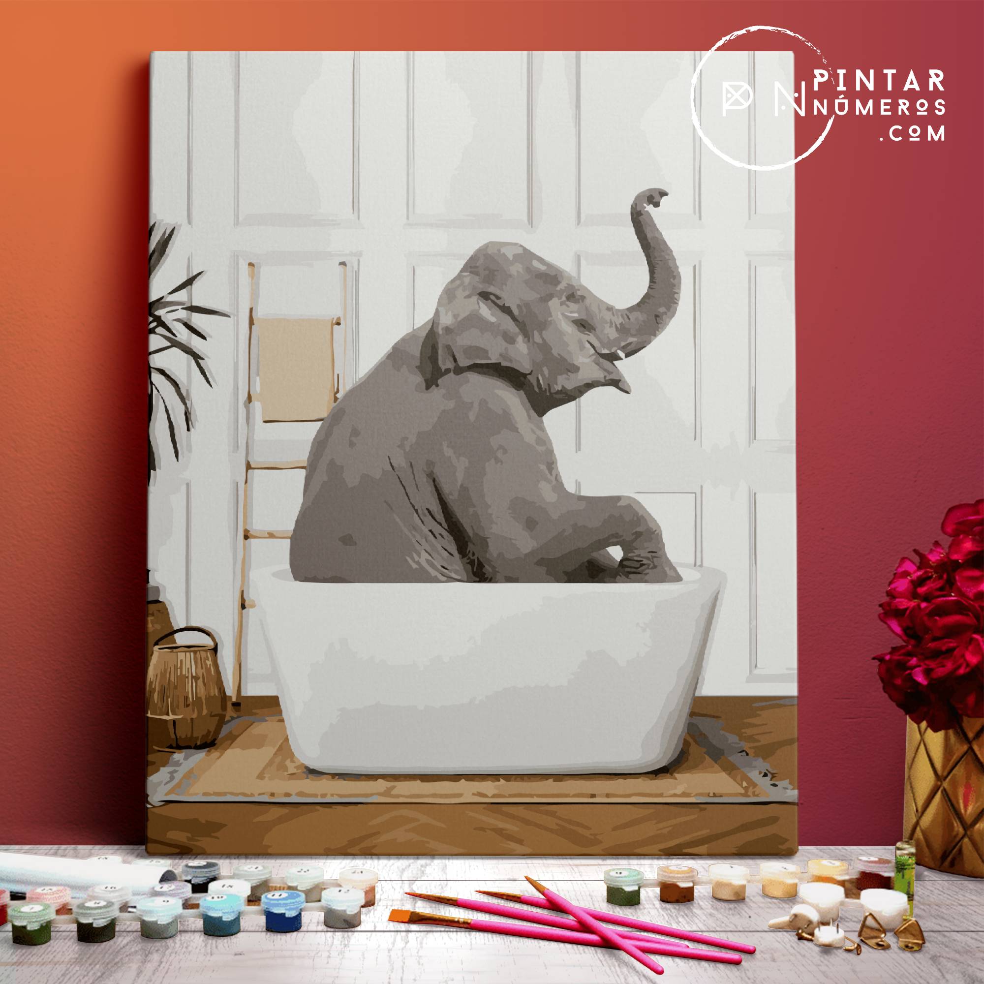 Elephant in the bathtub - Paint by Numbers®