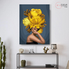 Frau mit gelber Blume – Pintar Numeros®